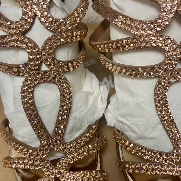 CHRISTIAN LOUBOUTIN RENEE glitter/swarovski rose gold 85 mm 38 size - Picture 9 of 16